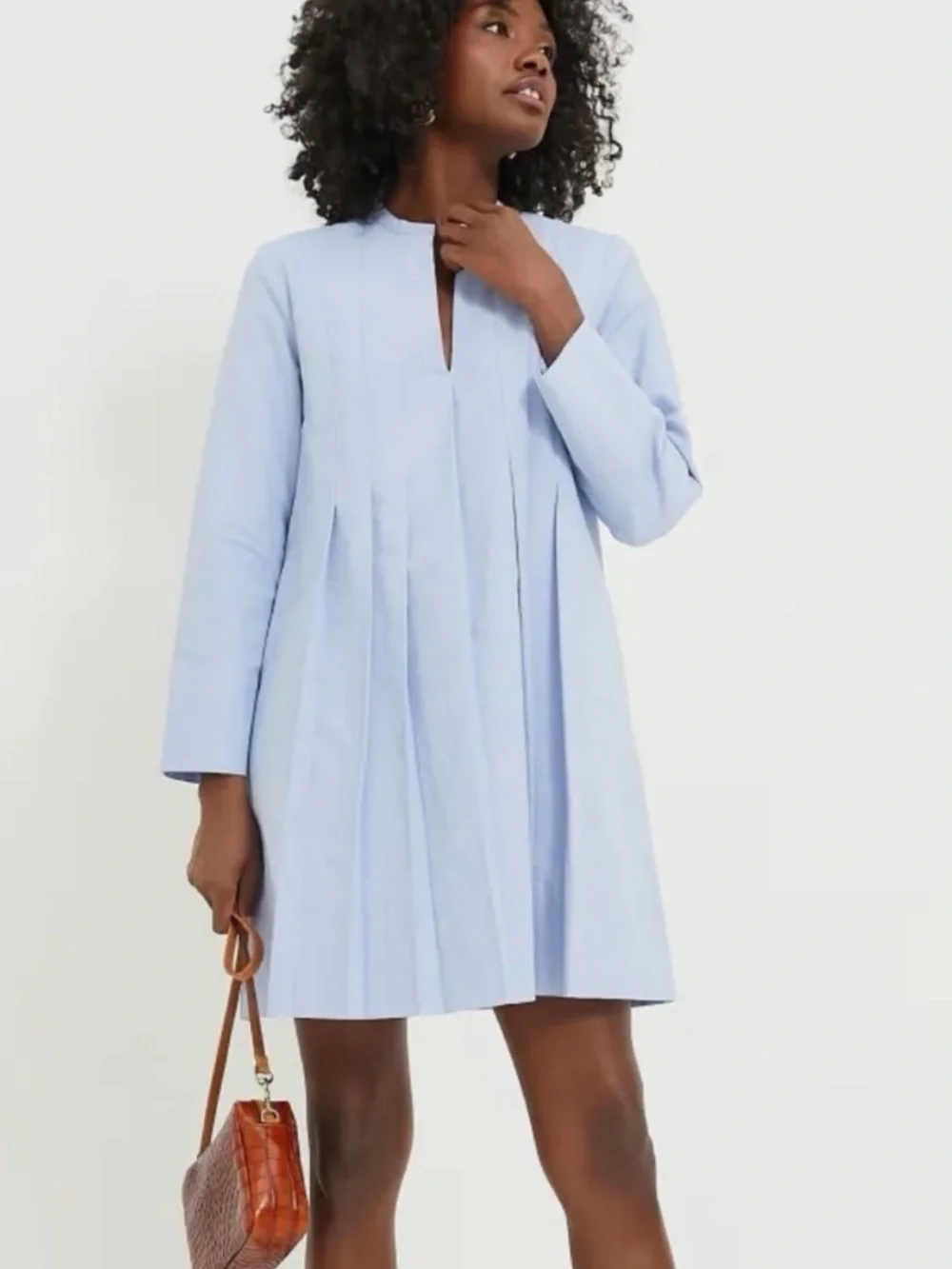 Tuckernuck Dress Luella Mini Pleated in Sky Blue - Picture 2 of 8